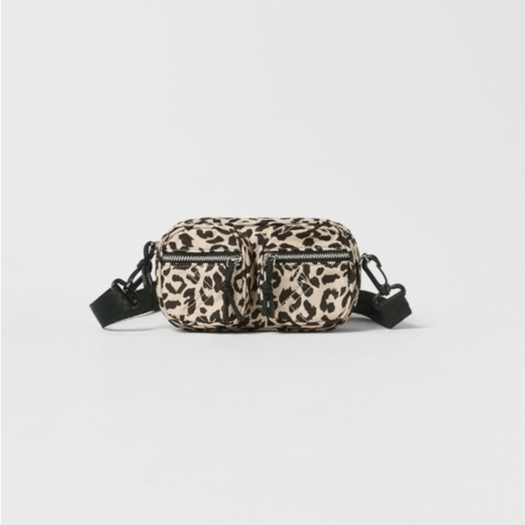 Zara Black Leopard Print  Bag - Picture 1 of 10